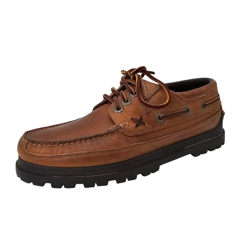 Polo Ralph Lauren Brown Leather Boat Shoes Rugged Sole Men's 11.5D